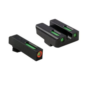 Truglo TFX Pro Tritium/Fiber-Optic Day/Night Sights Fit Glock 17 17L 19 23 24 26 27 33 34 35 38 39 45 – Orange Outline Front/Rear Green