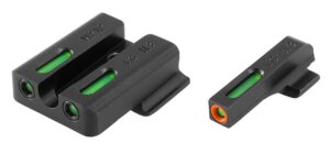 Truglo TFX Pro Tritium/Fiber-Optic Day/Night Sights Fit S&W M&P Shield|S&W M&P 22|S&W M&P SD9|S&W M&P SD40 – Orange Outline Front/Rear Green