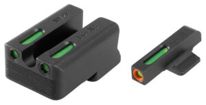 Truglo TFX Pro Tritium/Fiber-Optic Day/Night Sights Fit Novak LoMount cut .260 front / .500 rear – Orange Outline Front/Rear Green