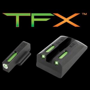 Truglo TFX Tritium/Fiber-Optic Day/Night Sights Fits Ruger SR9 / SR9C SR40 / SR40C SR45 – White Outline Front/Rear Green