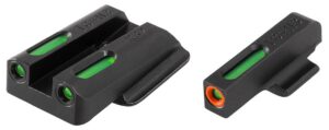 Truglo TFX Pro Next Gen Tritium & Fiber Optic Xtreme Handgun Sight – Ruger LC9|Ruger LC9s|Ruger LC380 – White Orange Front/Rear Green