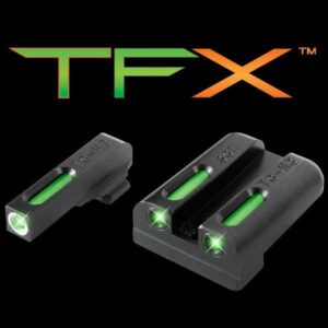 Truglo TFX Tritium/Fiber-Optic Day/Night Sights – SIG #6 #8 Set – White Outline Front/Rear Green