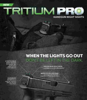 Truglo Tritium Pro Night Sights Fit Kahr Arms K MK P PM T&TP Models with New Dovetail (Post-2004) – Front Outline White/Rear Green
