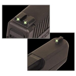 Truglo Tritium Night Sights (High) Fits Glock 20 21 25 28 29 30 31 32 37 40 and 41 – Front Green/Rear Green