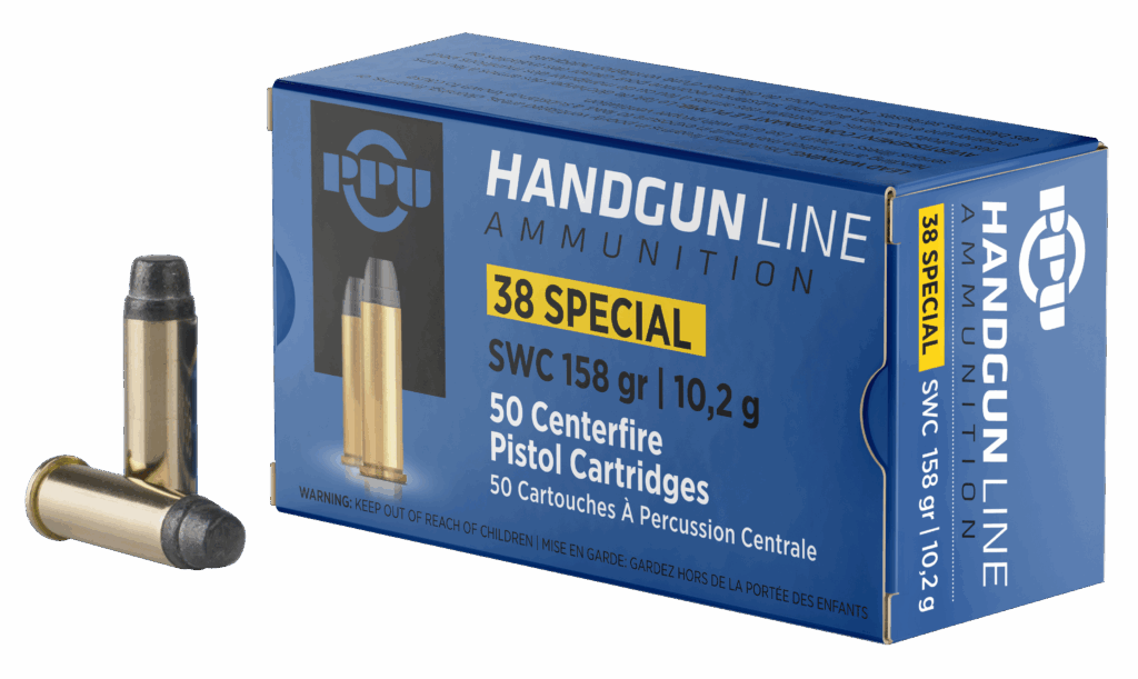 PPU .38 SPECIAL SW 158GR 50RD BOX 10 BOXES PER CASE