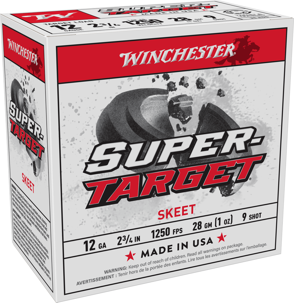 WINCHESTER SUPER TARGET 12GA 2-3/4" #9 1OZ 1250FPS 25RDS BX 250RD CASE