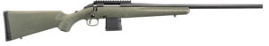 RUGER AMERICAN PREDATOR 223REM 22″ MT BLK THREADED BBL, MOSS GRN STOCK 10RD DETACH MAG