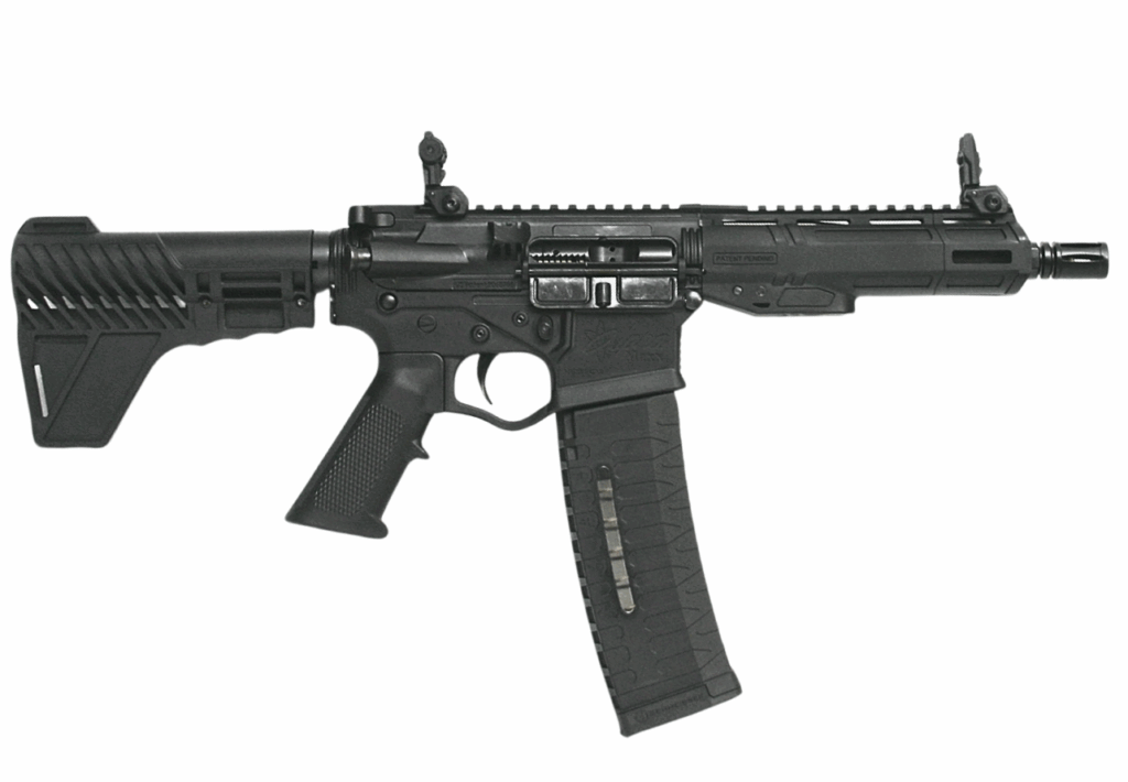 ATI ALPHA MAXX 5.56 PISTOL 7.5" BLACK 7" MLOK, REAR BLADE, F.U. SIGHTS, 1-60RD MAG