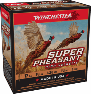WINCHESTER SUPER PHEASANT 12 GA 2-3/4″ #6 HV HB 1-3/8 OZ 25 RD/BX 10 BX/CS