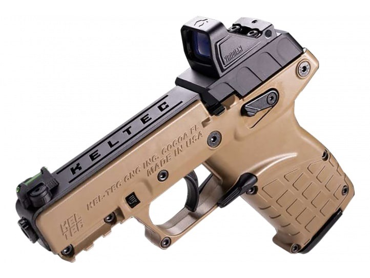 Kel-Tec P17 Pistol - Tan | .22 LR | 3.8" Threaded Barrel | 16rd | Green Dot & Holster