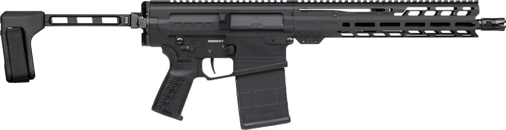 CMMG DISSENT MK3 8.6 BLACK OUT PISTOL 12.5" ARMOR BLACK W/ SB TACT FS1913A FLD BRACE