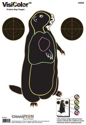 Champion VisiColor High-Visibility Paper Targets Prairie Dog 11″ X 16″ 10/Pack