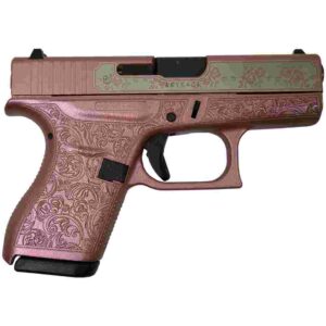 Glock 42 Custom “Glock & Roses Medusa Pink” Subcompact Handgun .380 ACP 6rd Magazines (2) 3.2″ Barrel USA