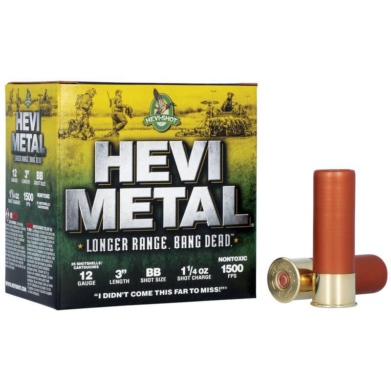 HEVI-Shot HEVI-Metal Longer Range Shotshell 12ga 3" 1-1/4 oz 1500 fps #BB 25/ct