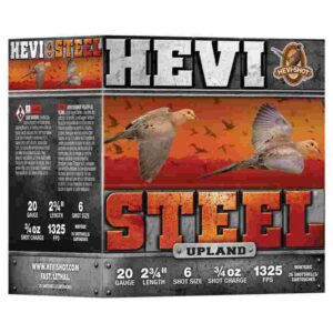 HEVI-Shot HEVI-Steel Upland Shotshell 20ga 2-3/4″ 1oz 1325 fps #6 25/ct