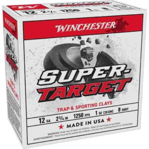 Winchester Super-Target Shotshells 12ga 2-3/4″ 1oz 1250 fps #8 25/ct
