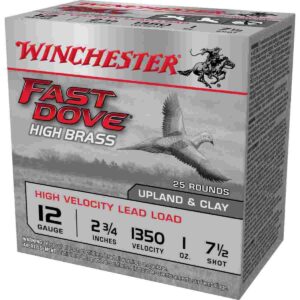 Winchester Fast Dove & Clay Shotshells 12 ga 2-3/4″ 1 oz 1350 fps #7.5 25/ct