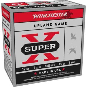 Winchester Super-X High-Brass Shotshells 12 ga 2-3/4″ 1-1/4 oz 1330 fps #8 25/ct
