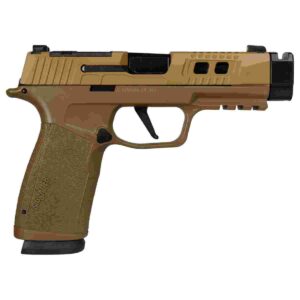 Sig Sauer P365 Two-Tone Brown/Black XMACRO TACOPS Handgun 9mm Luger 17rd Magazines(4) 4.2″ Compensated Barrel