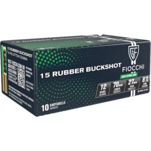 Fiocchi Defense Dynamics Rubber Buck Shotshells 12ga 2-3/4″ 15plt 790 fps Rubber 10/ct