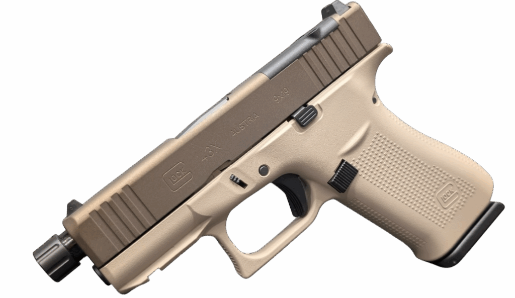 GLOCK 43X MOS 2 TONE TAN/BRONZE THREADED 9MM PISTOL 3.39"  2-10RD MAGS
