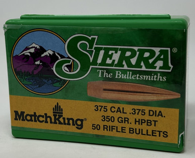 Sierra 375 Cal (.375 Dia) Reloading Bullets Matchking SRAA9350T 350 Grain Hollow Point Boat Tail 50 Pieces