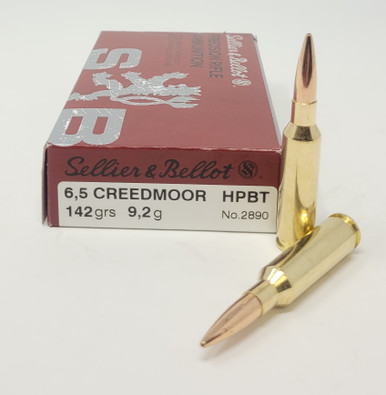 Sellier & Bellot 6.5 Creedmoor Ammunition SB65E 142 Grain Boat Tail Hollow Point 20 Rounds