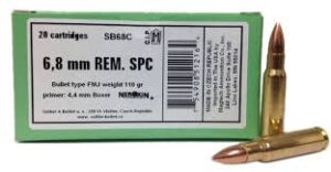 Sellier & Bellot 6.8mm Remington SPC Ammunition 110 Grain Full Metal Jacket 20 rounds
