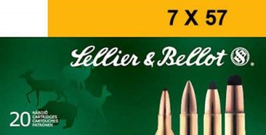 Sellier & Bellot 7X57mm Mauser Ammunition SB757A 140 Grain Full Metal Jacket 20 Rounds