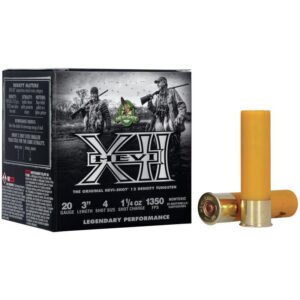 Hevi-Shot HEVI-XII Shotshells 20 ga 3″ 1.25 oz 1350 fps #4 25/ct