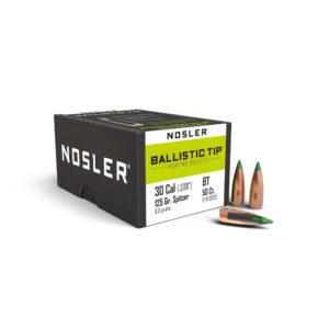 Nosler Ballistic Tip Hunting Rifle Bullets .30 cal .308″ 125 gr SBT-BTIP 50/ct