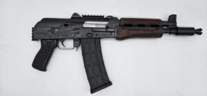 Zastava ZPAP85 Alpha AK-47 Pistol BULGED TRUNNION 1.5MM RECEIVER – Stained Wood Handguard | 5.56NATO | 10″ Barrel | Booster Brake | Rear Trunnion Picatinny rail