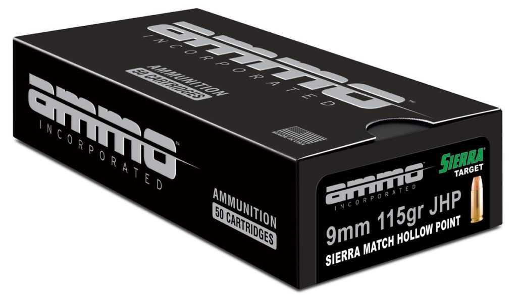 Ammo Inc Signature Match 9mm Luger Handgun Ammo - 115 Grain | Sierra Match HP | 50rd Box