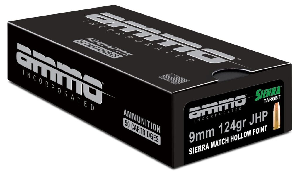 Ammo Inc Signature Match 9mm Luger Handgun Ammo - 124 Grain | Sierra Match HP | 50rd Box