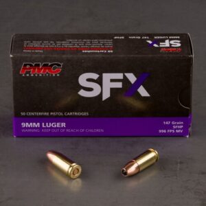 PMC SFX 9mm Luger Handgun Ammo – 147 Grain | SFHP | 50rd Box