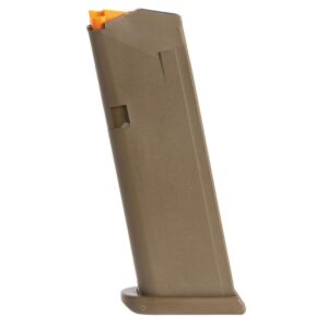 Glock Handgun Magazine G19 FDE (Floor Plate FDE – Orange Follower 15/rd Bulk