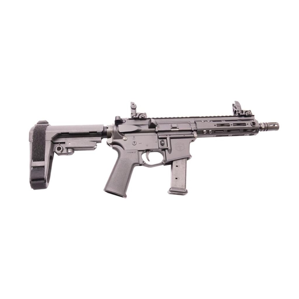Alpha Foxtrot AF9-G.Pistol 9mm Luger 20rd Magazine 7.5" Barrel Blowback Operation Anodized Black Brace