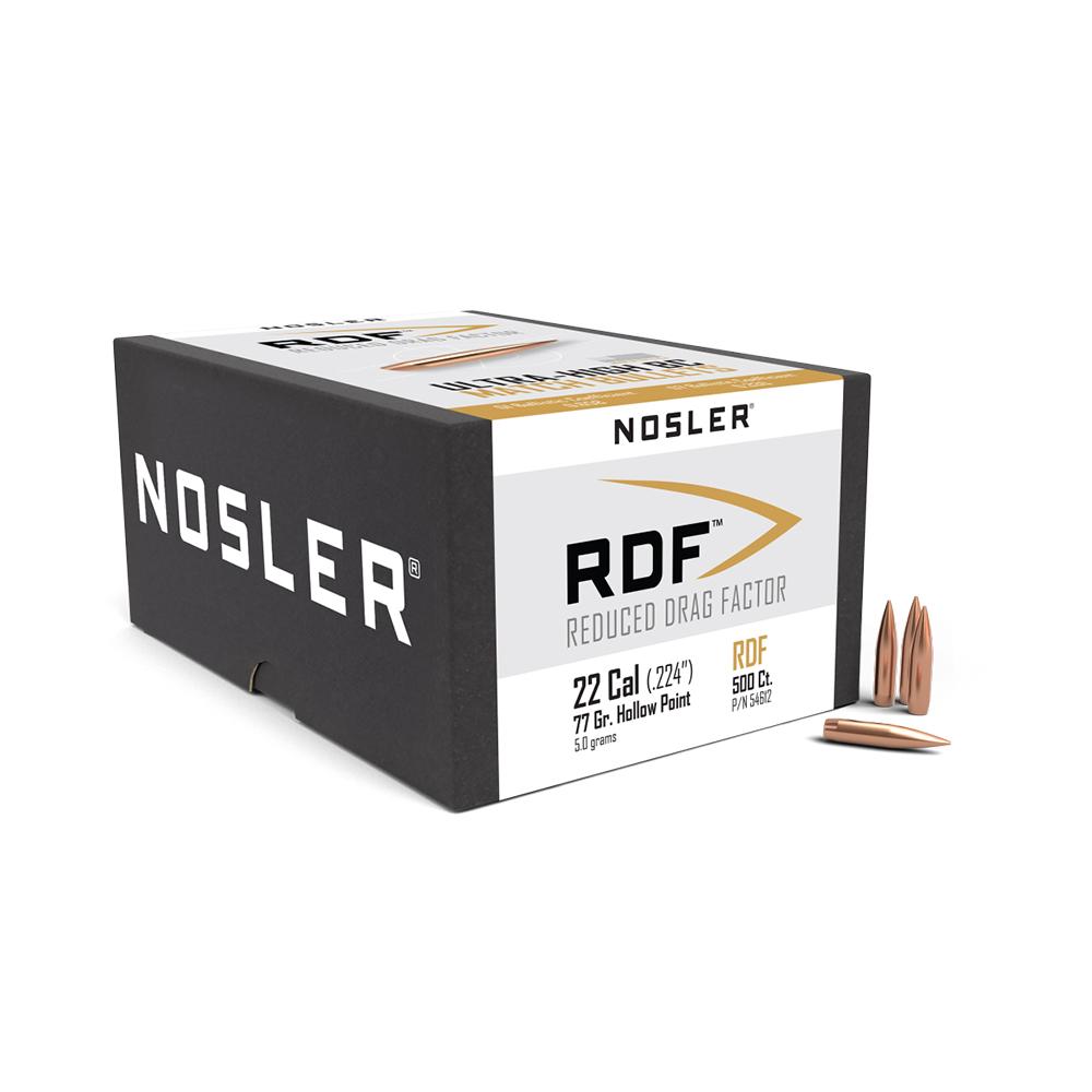 Nosler RDF Match Rifle Bullets .22 cal .224" 77 gr HPBT 500/ct