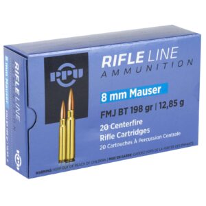 PPU 8MM MAUSER FMJ 198GR 20RD BOX 10 BOXES PER CASE