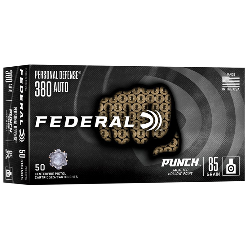 FEDERAL 380 AUTO 85GR PUNCH JHP 50RD/BX 10BX/CS