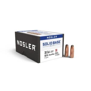 Nosler Solid Base Round Nose Rifle Bullets .30 Cal .308″ 150 gr 50/ct