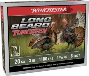 WINCHESTER 20 GA 3″  8 LONG BEARD TS17 1-9/16 OZ 5RD/BX 10BX/CS