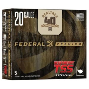 Federal Heavyweight TSS Realtree 40th Anniversary Special Edition Shotshell 20ga 3″ 1-1/2oz 1100 fps #9 5/ct