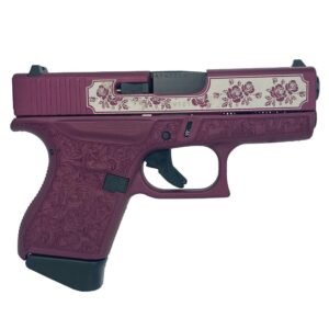 Glock 43 “Black Cherry Roses vs Paisley” Subcompact Handgun 9mm Luger 6/rd Magazines (2) 3.41″ Barrel USA