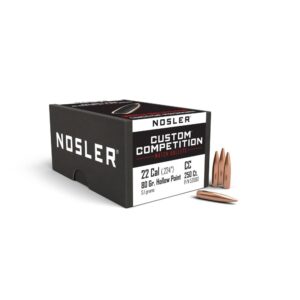 Nosler Custom Competition Rifle Bullets .22 cal .224″ 80 gr HPBT 250/ct