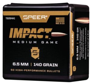 Speer Impact Medium Game Rifle Bullets 6.5mm 140gr TIPPED PLATED CB 50/rd