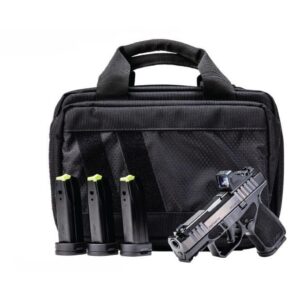 Rost Martin RM1S Comp Handgun Bundle 9mm Luger 12(1)&15(3)rd Magazines 3.6″ Barrel Black Viridian Red Dot Pistol