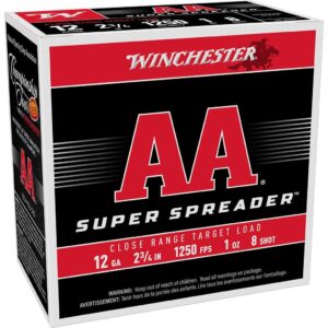 Winchester AA Super Spreader Shotshells 12ga 2-3/4″ 1oz 1250 fps 25/ct