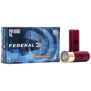 Federal Power-Shok Low Recoil Shotshells 12 ga 2-3/4″ 9plts 1140 fps #00 5/ct