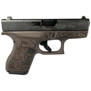 Glock 42 Custom “Elephant Engraved Vortex Bronze Frame” Subcompact Handgun .380 ACP 6/rd Magazines (2) 3.25″ Barrel USA